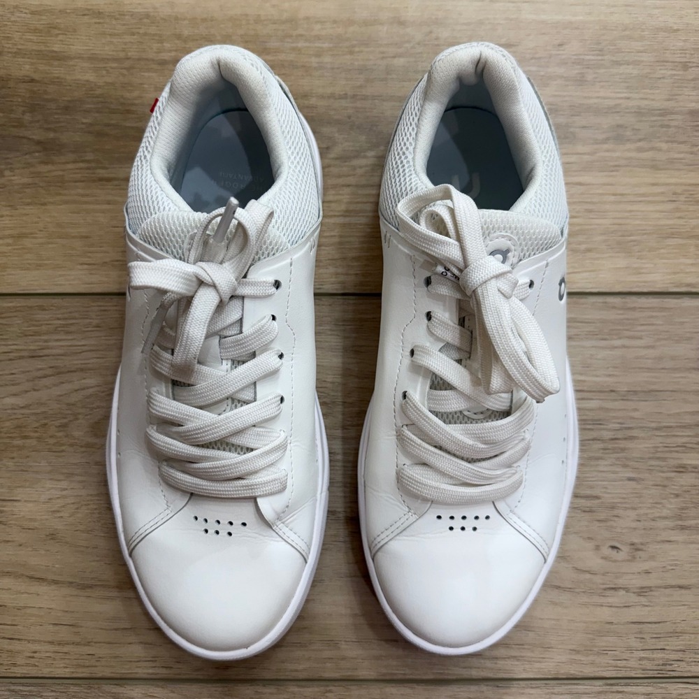 On Cloud Running THE ROGER Advantage White Vegan Work Sneakers Shoes Womens 6.5 - Picture 4 of 11